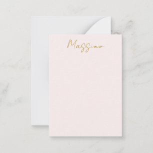 Gold- und Pastellfarbe Kalligrafie Elegant Einfach Mitteilungskarte