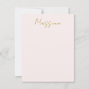 Gold- und Pastellfarbe Kalligrafie Elegant Einfach Mitteilungskarte