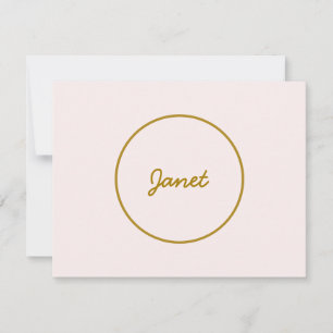 Gold- und Pastellfarbe Kalligrafie Elegant Einfach Mitteilungskarte