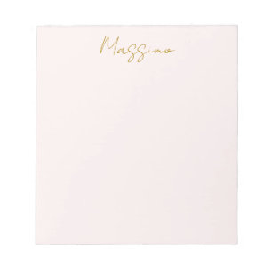 Gold- und Pastellfarbe Kalligrafie Elegant Einfach Notizblock