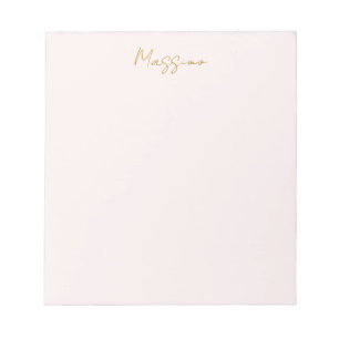 Gold- und Pastellfarbe Kalligrafie Elegant Einfach Notizblock