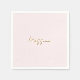 Gold- und Pastellfarbe Kalligrafie Elegant Einfach Serviette