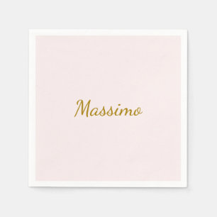 Gold- und Pastellfarbe Kalligrafie Elegant Einfach Serviette