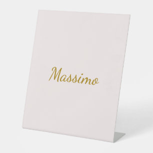 Gold- und Pastellfarbe Kalligrafie Elegant Einfach Sockelschild