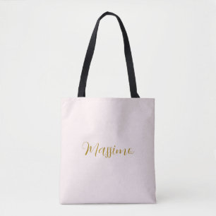 Gold- und Pastellfarbe Kalligrafie Elegant Einfach Tasche