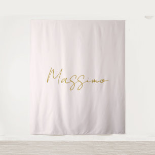 Gold- und Pastellfarbe Kalligrafie Elegant Einfach Wandteppich