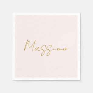Gold- und Pastellfarbe Kalligrafie Elegant Schlich Serviette
