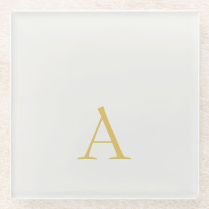 Gold- und Pastellfarben-Monogramm Professionelle I Glasuntersetzer