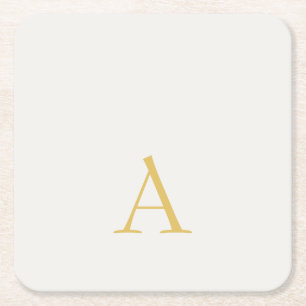 Gold- und Pastellfarben-Monogramm-Professionelle I Rechteckiger Pappuntersetzer