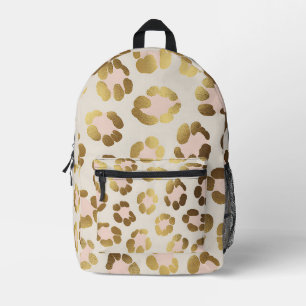 Gold- und Pastellrosa-Leopardenprint Chic Animal Bedruckter Rucksack