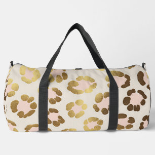 Gold- und Pastellrosa-Leopardenprint Chic Animal Duffle Bag