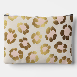Gold- und Pastellrosa-Leopardenprint Chic Animal Zubehörtasche