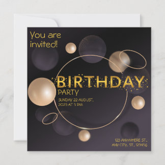 Gold und Perle. Eleganter Geburtstag Einladung