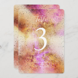 Gold und Pink Sky | TISCHNUMMERN