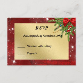 Gold und Red Christmas UAWG RSVP Karte