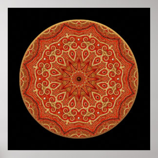 Gold und Red Mandala Poster
