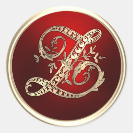 Gold und Red Monogram Z Umschlag Aufkleber