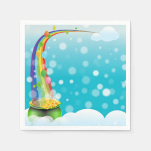 Gold- und Regenbogen-Pot Serviette