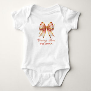 Gold- und rosa Blumen-Schleifen-Baby-Party Baby Strampler