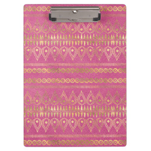 Gold- und rosa-boheme-Einhorn-Muster Klemmbrett