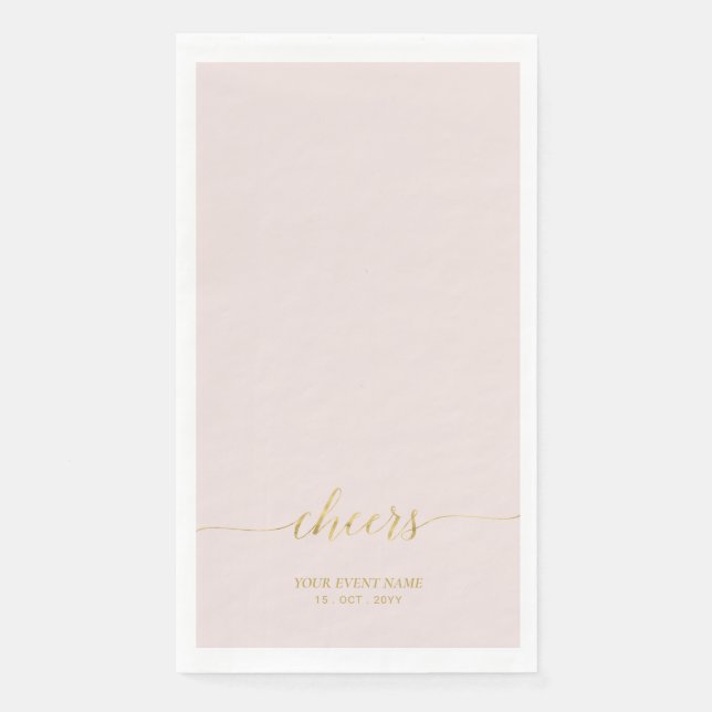 Gold und Rosa | Elegante Buchstaben Chefs Custom Serviette (Vorderseite)