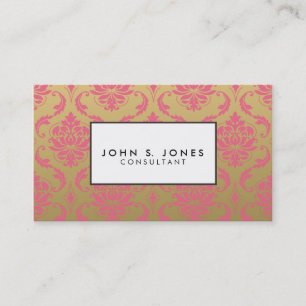 Gold-und Rosa-Klassiker-Damast Visitenkarte