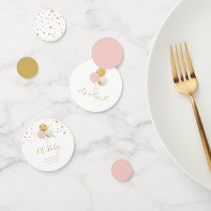 Gold- und rosa Luftballons Mädchen Baby Shower Kon Konfetti