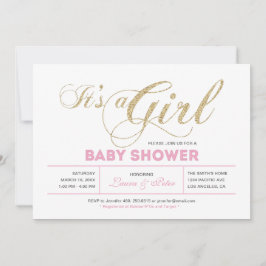 Gold und Rosa | Mädchen, moderne Typografie Kinder Einladung