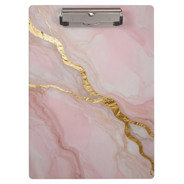 Gold- und rosa Marmortextur Klemmbrett (Vorderseite)
