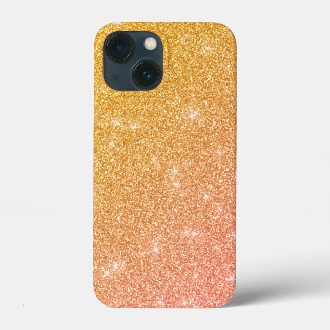 Gold und Rosa Ombre Glitter texturiert Case-Mate iPhone Hülle (Rückseite)