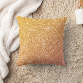 Gold und Rosa Ombre Glitter texturiert Kissen