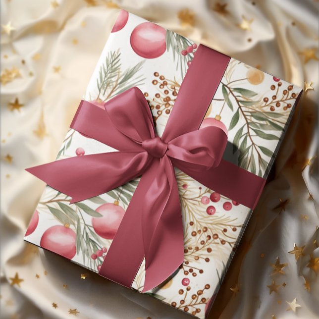 Gold und Rosa | Ornaments | Botanisches Muster Geschenkpapier (Von Creator hochgeladen)