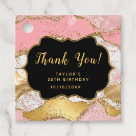 Gold und Rosa Sequins Agate Birthday Vielen Dank Geschenkanhänger