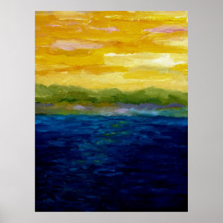 Gold und Rosa Sonnenuntergänge Poster