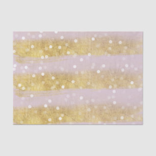 Gold und Rosa Streifen Bokeh Confetti Seidenpapier