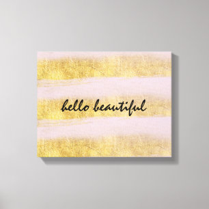 Gold und rosa Streifen Leinwanddruck