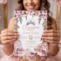 Gold- und Rosé-goldene Tiara Florale Quinceañera