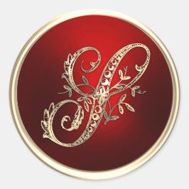 Gold und Rot Monogram S Umschlag Aufkleber