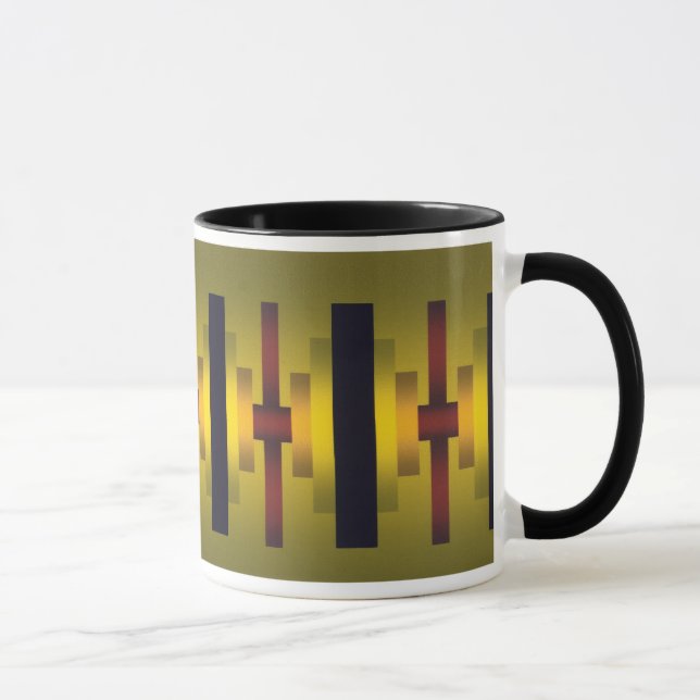 Gold und rote industrielle Blickkaffee-Tasse Tasse (Rechts)