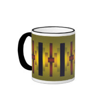 Gold und rote industrielle Blickkaffee-Tasse