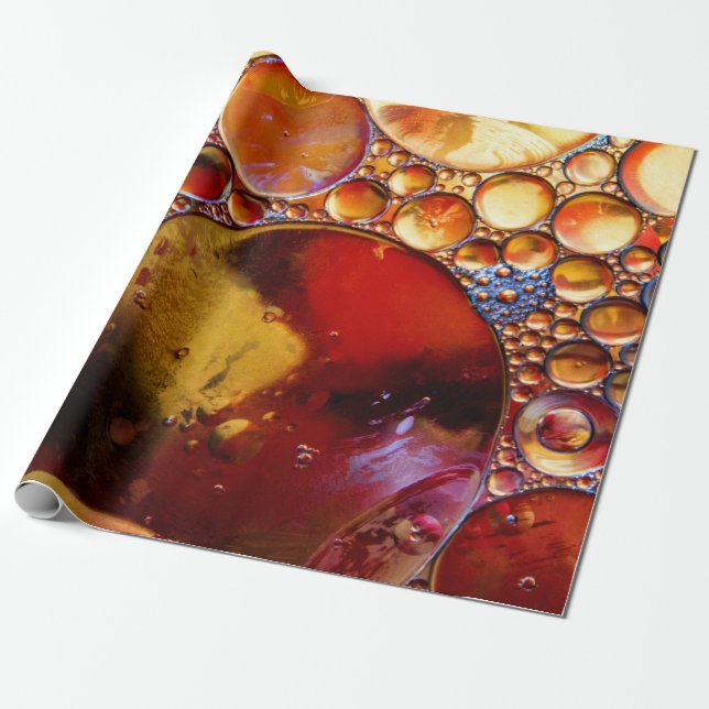 Gold und rote Punkte Geschenkpapier (Ungerollt)