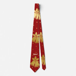 Gold und rote Weihnachtsglocken Krawatte
