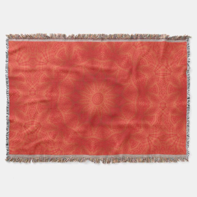 Gold und Rotes Kaleidoskop Decke (Vorderseite)