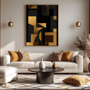 Gold und Schatten: Der Tanz von Formularbildern dr Leinwanddruck