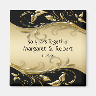 Gold und Schwarz 50. Jubiläums Magnet