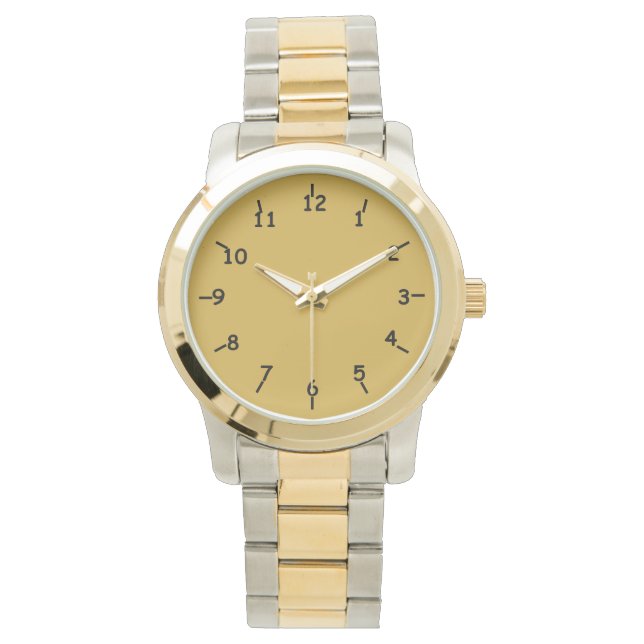 Gold und Schwarz Armbanduhr (Vorderseite)