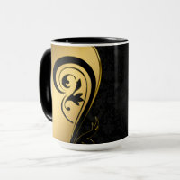 Gold- und Schwarz-Blumen-Design