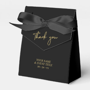 Gold und Schwarz Brush Script Party Vielen Dank Geschenkschachtel
