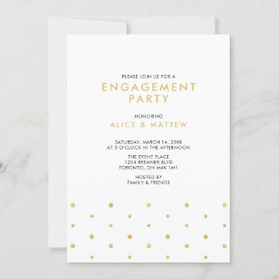 Gold und Schwarz   Chic Modern Engagement Party Einladung