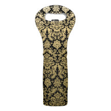 Gold-und Schwarz-elegantes Damast-Muster